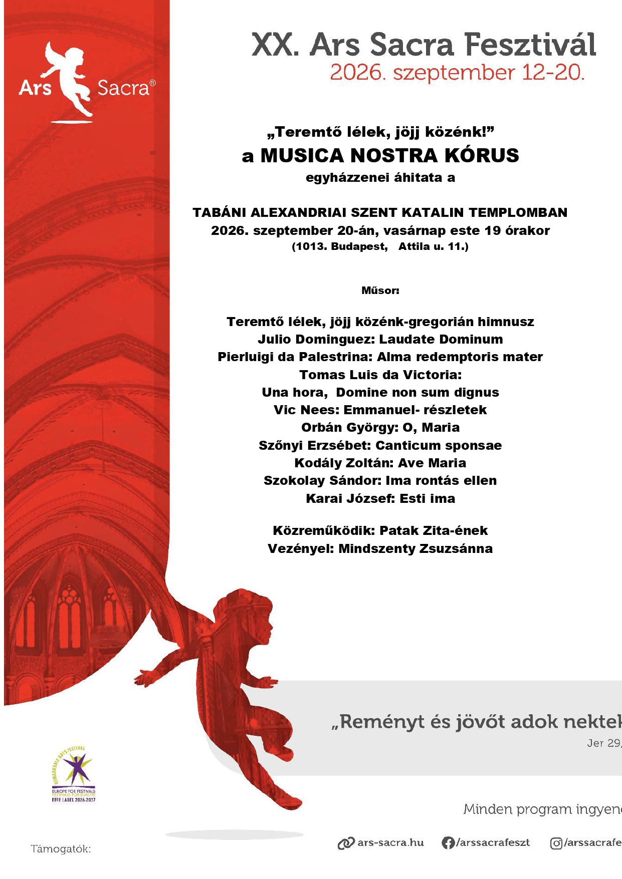 „Teremtő lélek, jöjj közénk…” Ars Sacra 2026.09.20.